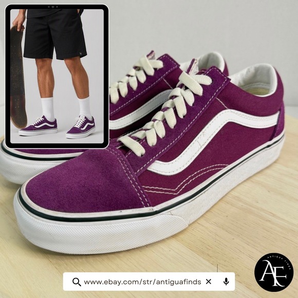 Vans Other - Vans Old Skool Men's Sneakers Color Theory Dark Purple Skater Low-Top Shoes Sz 7